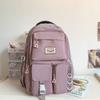 Рюкзак большой емкости, однотонный нейлоновый рюкзак, женская школьная сумка