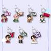 Мультяшный брелок в стиле школьной формы BTS, фигурка Bangtan Boys с цветной биркой с именем и подвеской-звездочкой, подвеска на сумку для K-pop айдолов, для фанатов ARMY
