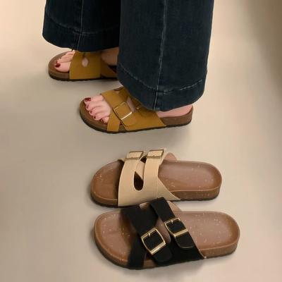 Крутые шлепанцы на толстой подошве одним словом женские летние для улицы весенние новые обувь больших размеров повседневные пляжные сандалии