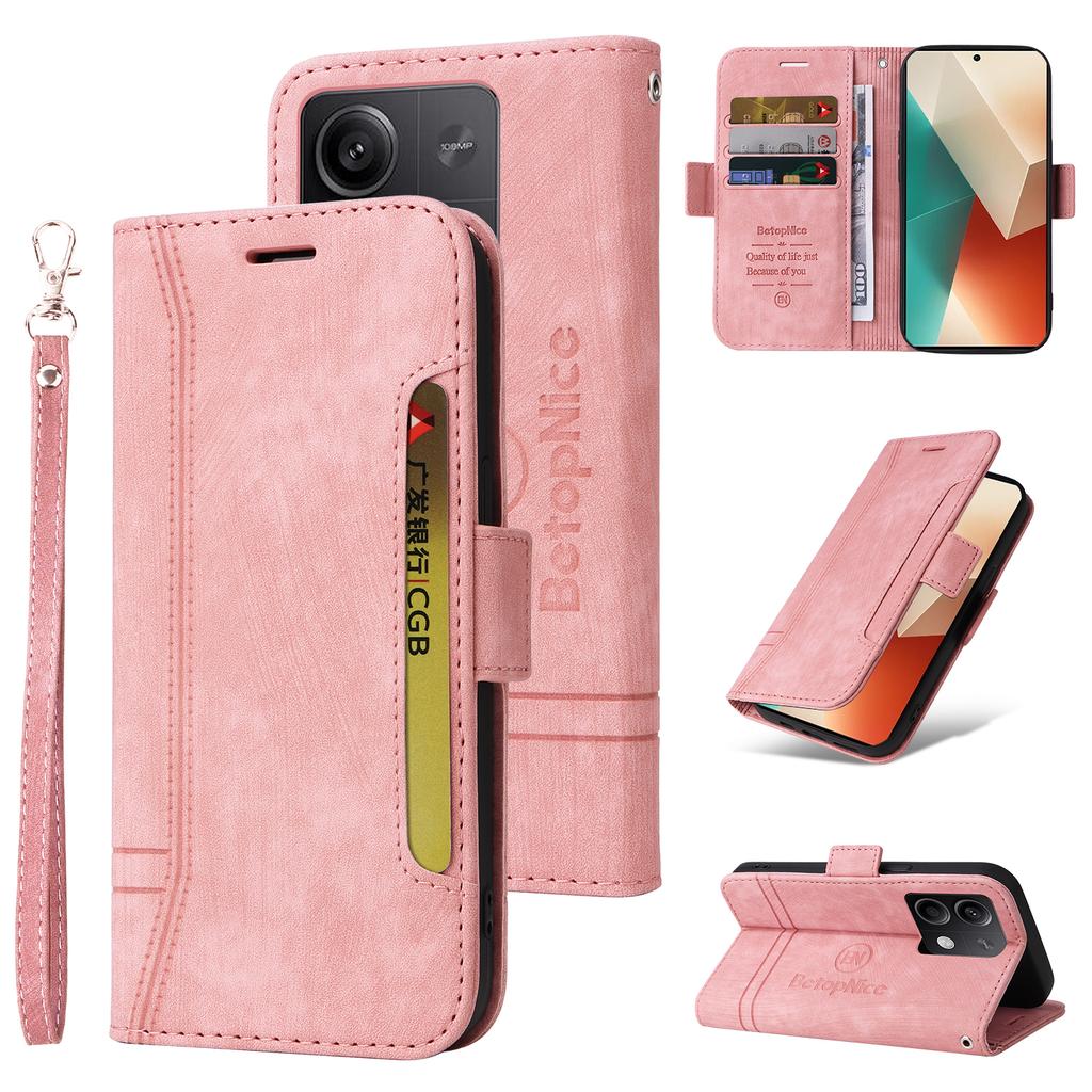 BETOPNICE 001 for Xiaomi Redmi Note 13 5G/Redmi Note 13 5G (China) Case Imprint Leather Cover