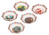 Kutani Ware Iwataya 3.2 Size Plates Set, Period Painting K9-69