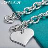 Браслет-кулон из стерлингового серебра 925 пробы с сердцем любви для женщин, модные ювелирные изделия для свадебной вечеринки