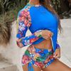 Ri Shang 2022 Women's Long Sleeve Sexy Sporty Split Swimsuit with European & American Style Print