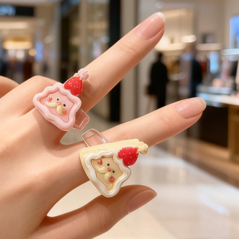 Милое рождественское кольцо-торт с кремом в виде Санта-Клауса - Мультяшная акриловая еда для игры