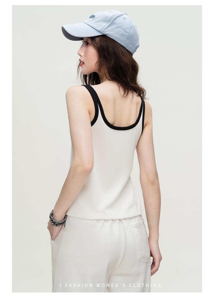 Summer breathable women's vest, camisole top, sleeveless slim fit, V-neck, sexy inner layer, base layer