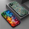 Красочный стеклянный чехол для телефона iPhone 16, 15, 14, 13, 12, 11 Plus, Pro Max, XS, X, XR, SE, Mini, 8, 7, Мягкая силиконовая черная крышка