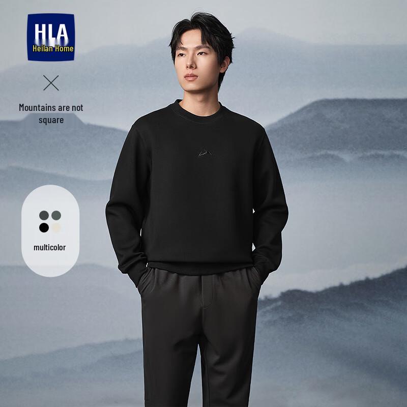 HLA Men's Spring 2025 High Mountain Series Crew Neck Embroidered Sweatshirt