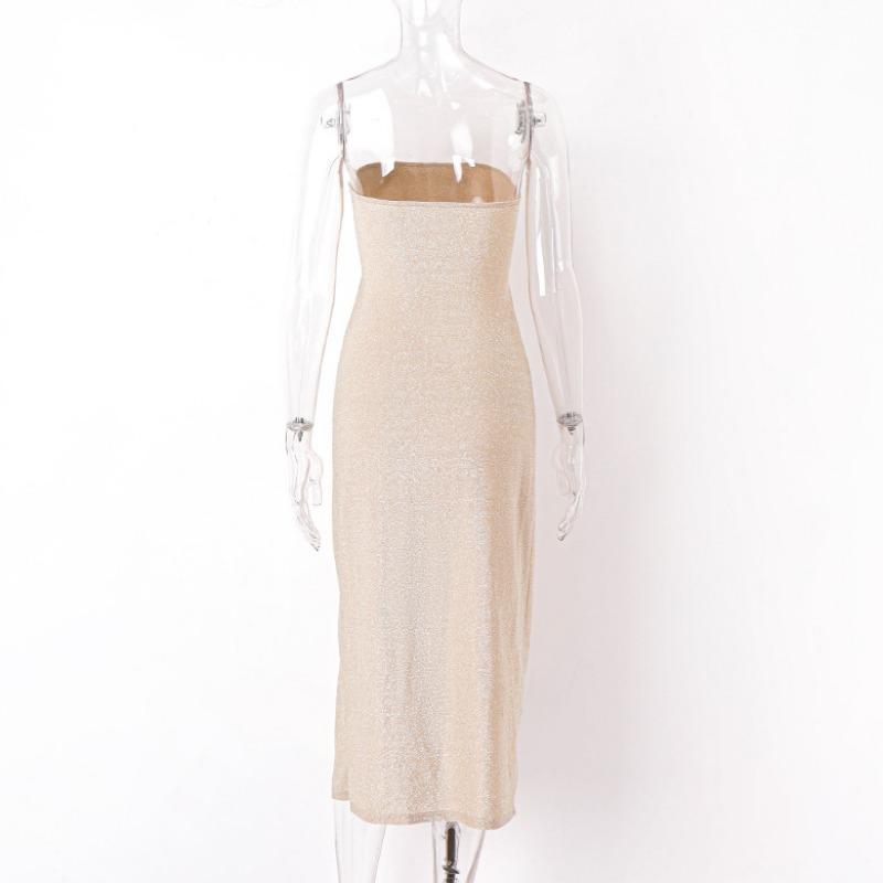 Элегантное женское платье без бретелек с разрезом, сексуальное, модное летнее облегающее платье с высокой талией, нестандартное вечернее платье для вечеринок и клуба, без рукавов, женские платья 1079