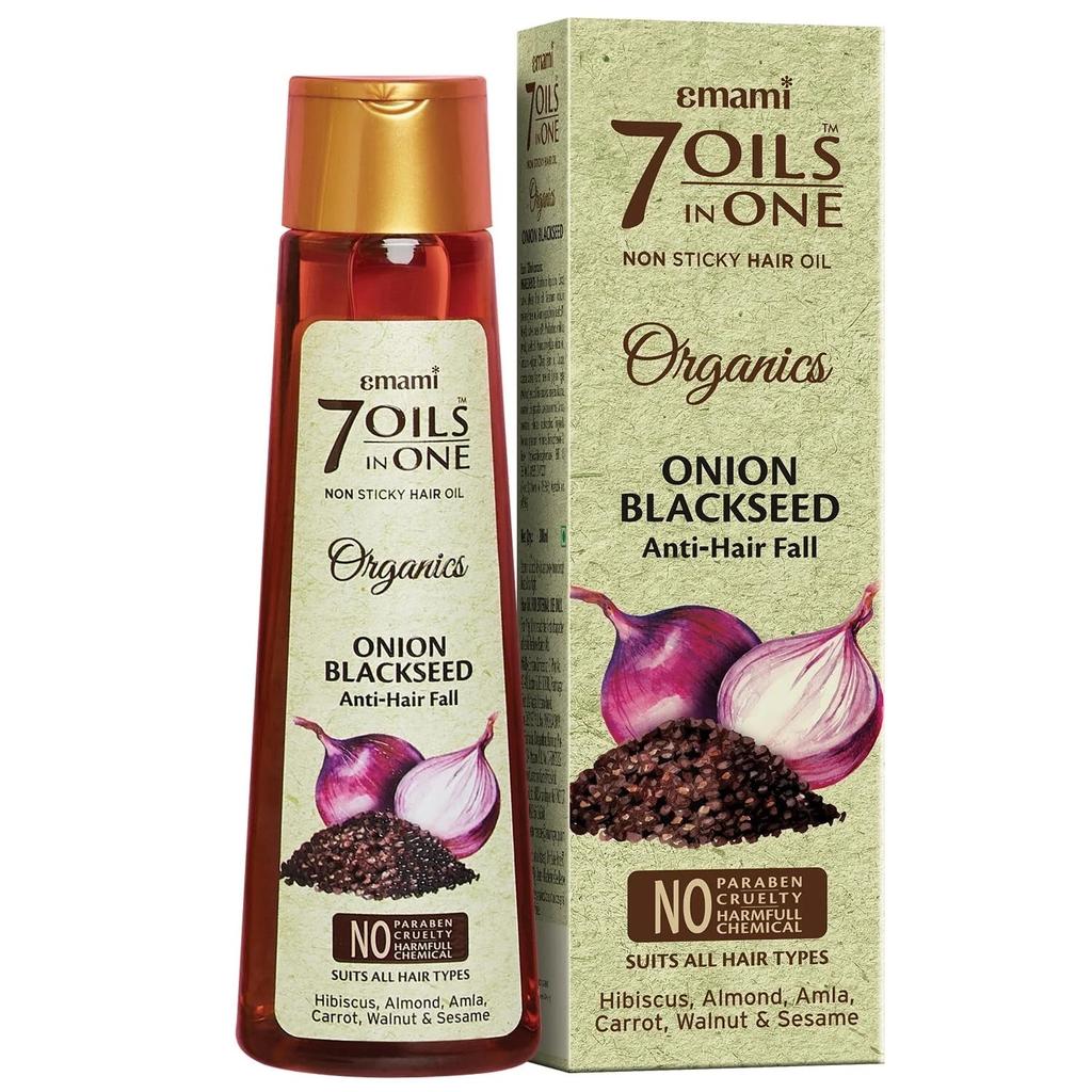 Emami 7 Oils in One Onion Balck Seed Anti-Hair Fall Hair oil non-sticky 200 ML
