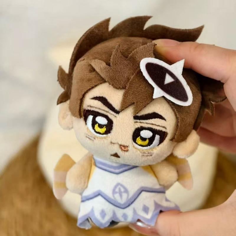 Cute Hazbin Hotel Adam and Lute Plush Doll 10cm Cute Cotton Doll Keychain Anime Character Stuffed Toy Bag Pendant Collection Christmas Gift for Fans