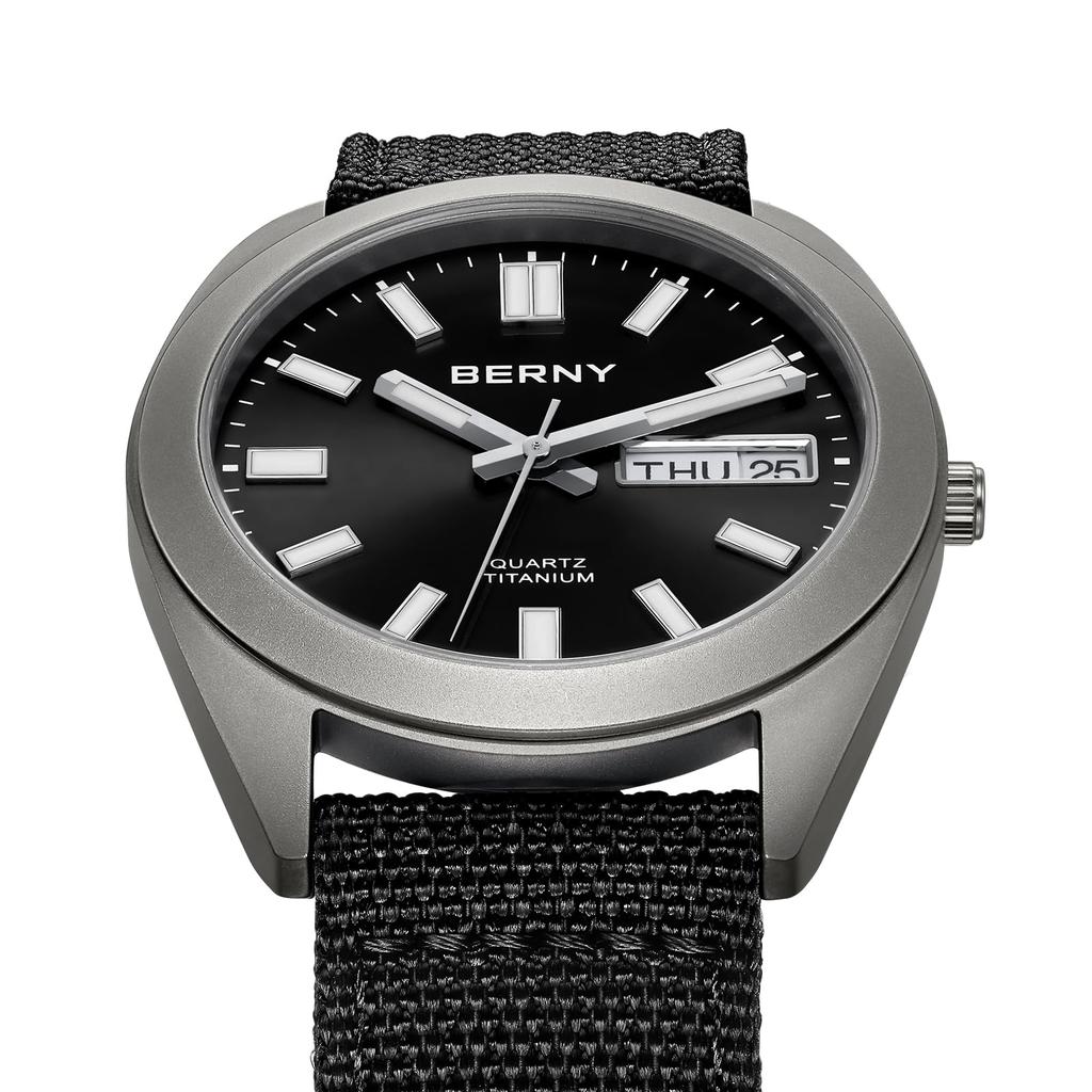 BERNY Часы из титана для японских кварцевых часов Titanium Analog Quartz 10ATM Water Super Luminous Men, мужские часы, мужские часы, механизм, часы, устойчивые,