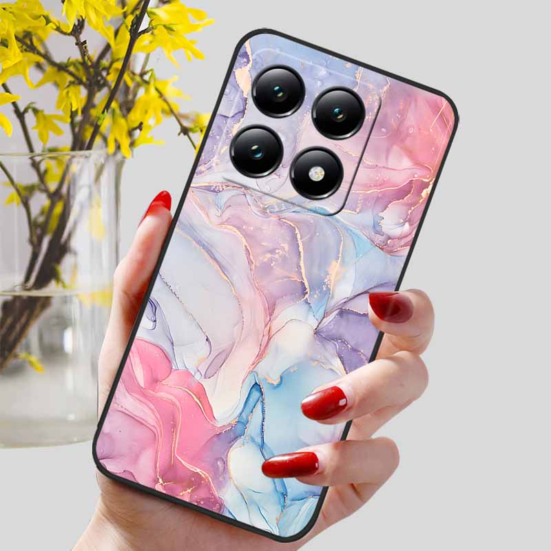 Для Xiaomi 14T / 14T Pro Чехол Модный Черный ТПУ Мраморный Расписной Чехол для Xiaomi 14T Pro Ударопрочный Корпус Capa Силиконовый Мешок 6.67''
