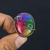 Rainbow Solar Quartz Gemstone Copper Wire Wrapped Handmade Jewelry Ring For Her All Size