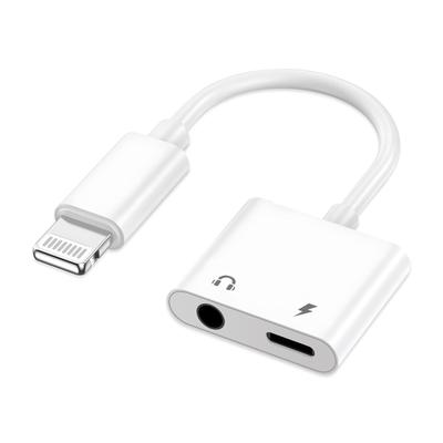 Lightning To Earphone Adapter Enjoy Music and Videos While Headphone Fast 2-in-1 Charging, 3.5mm Jack, Charging.