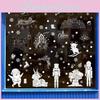 Christmas Snowflake Static Cling Glass Decal With Santa And Snowman For Window Decoration