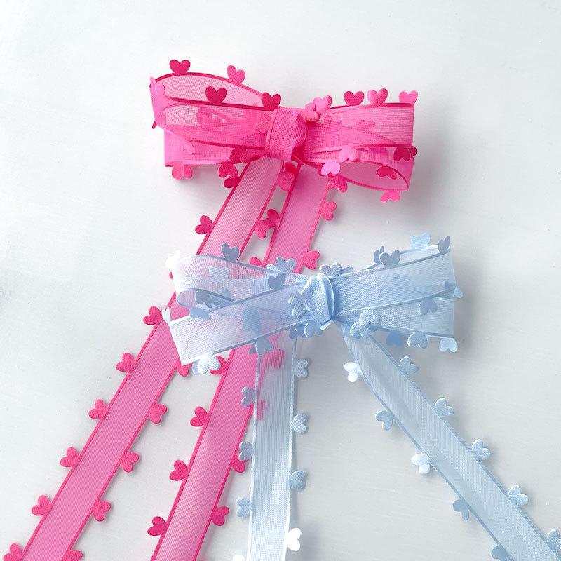 2,5 см Новая подарочная коробка с лентой ко Дню святого Валентина «Любовь», аксессуары ручной работы, лента 3,8 см, сложенный бант, бант из ленты, цветок ручной работы