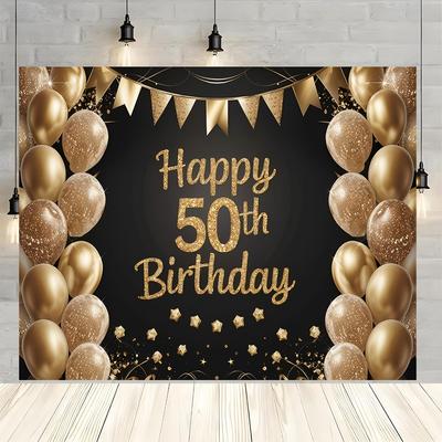 1 шт. Блестящий баннер-фон на 50-летие, подходит для празднования дня рождения, фестивальных собраний и в качестве реквизита для фотосъемки