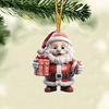2/7Pcs Christmas Santa Claus Hanging Decoration Holiday Party Winter Xmas Tree 2D Flat Acrylic Cartoon Father Christmas Hanging Ornament