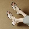 Summer Women's Hollow Sandals Casual Solid Color Soft-soled Women's High-heeled Sandals Cover Feet and Pedal New Large-size Shoes