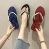 Summer Women‘s Pearl Slippers New Fashion Ladies' Designer Flip-Flops Ladies Beach Sandals Beach Outdoor Flat Shoes Sandals