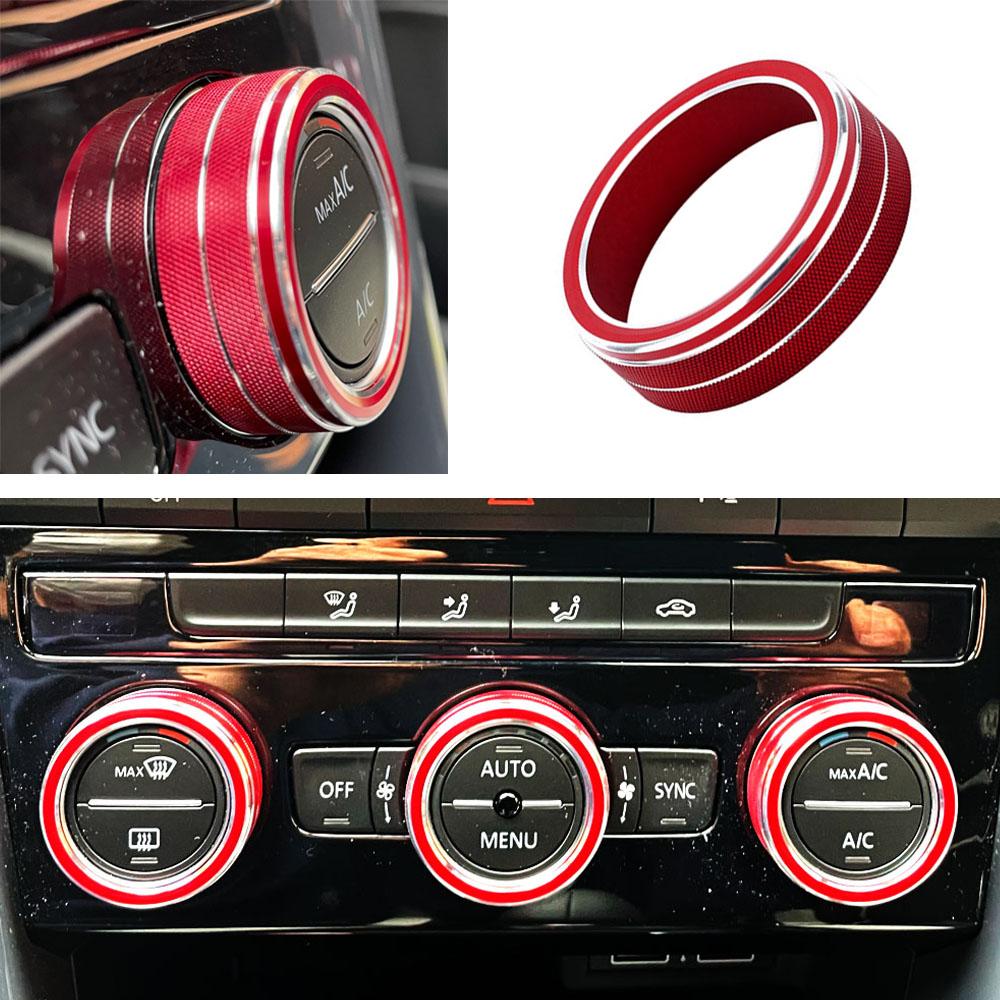 Air Condition Knob Trim Ring Climate Control Adjust Button Cover For Volkswagen VW Golf MK7 Tiguan Passat B8 T-ROC Atlas Ateca