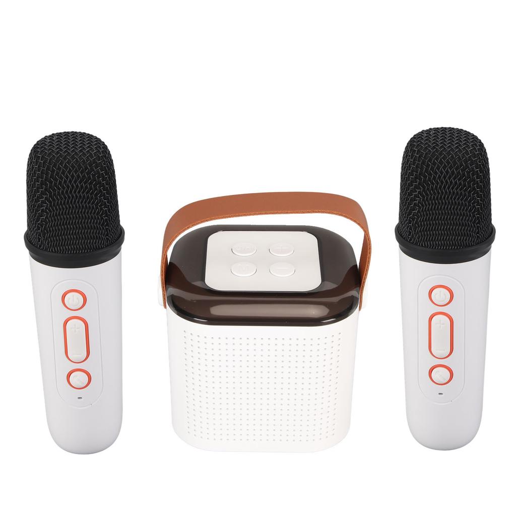 Мини-караоке-машина, стерео, портативная RGB-подсветка, Bluetooth-динамик с 2 беспроводными микрофонами для