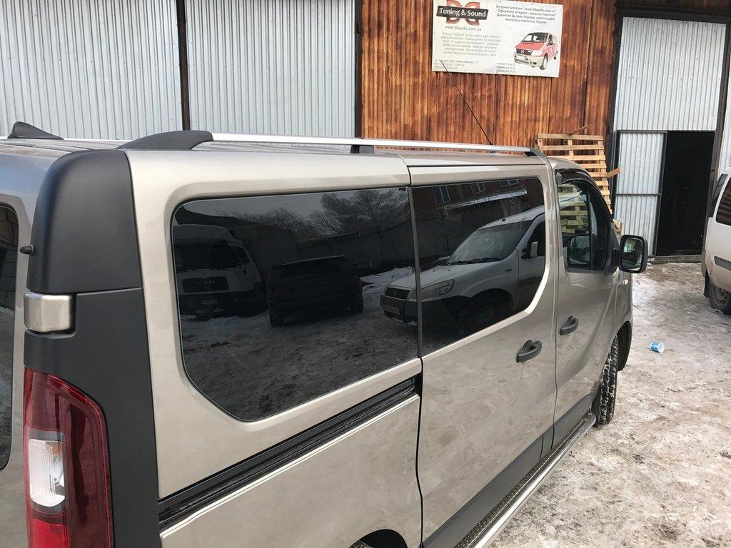 Рейлинги Хром Длинная, Пластиковые ножки для Opel Vivaro 2015-2019 гг