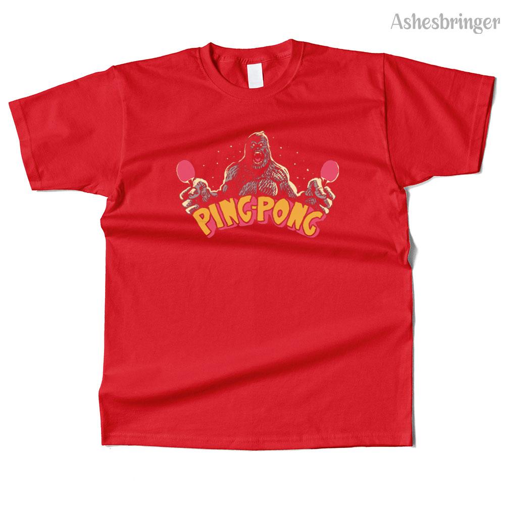 Unisexs Cotton PingPong Kaiju Graphic Funny T Shirt Street Casual Style Tee for Unisex and Women