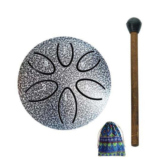 Стальной язычковый барабан 3 дюйма 6 нот уличный садовый колокольчик для чакры мини-барабан маленький эфирный ручной барабан с колотушкой для дзен-йоги