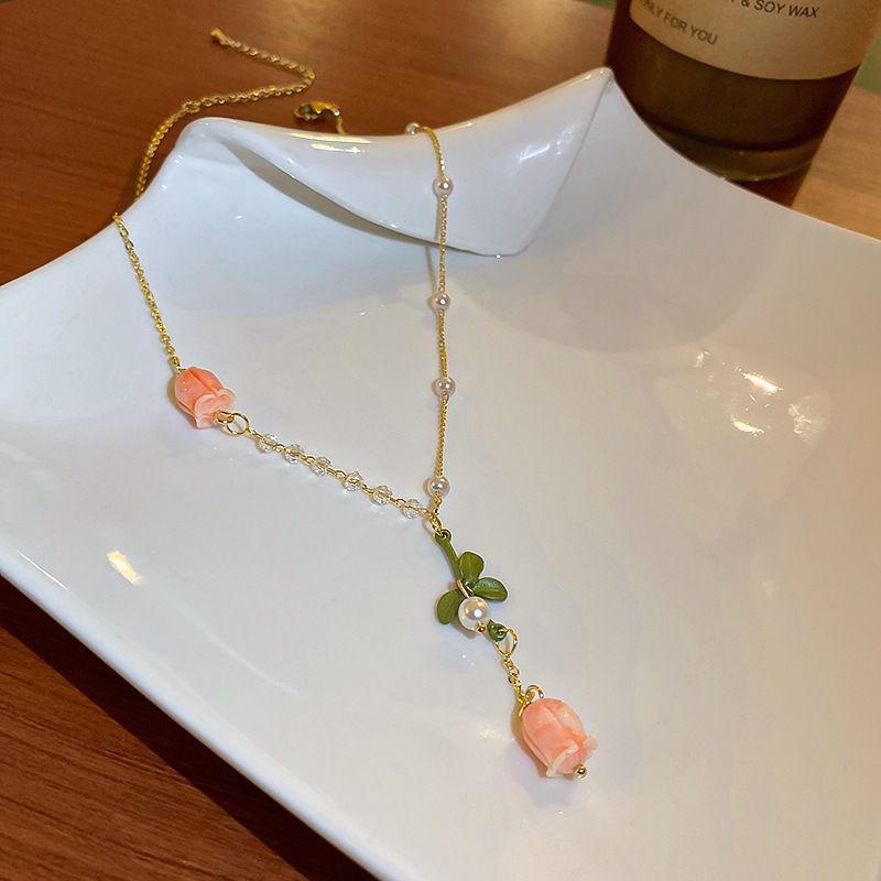 Набор «Ландыши»: колье и серьги: Элегантный, сказочный жемчужный дизайн для женщин