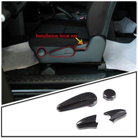 ABS Carbon Car Seat Adjustment Cover Decorative Trim For Toyota FJ Cruiser 07-21