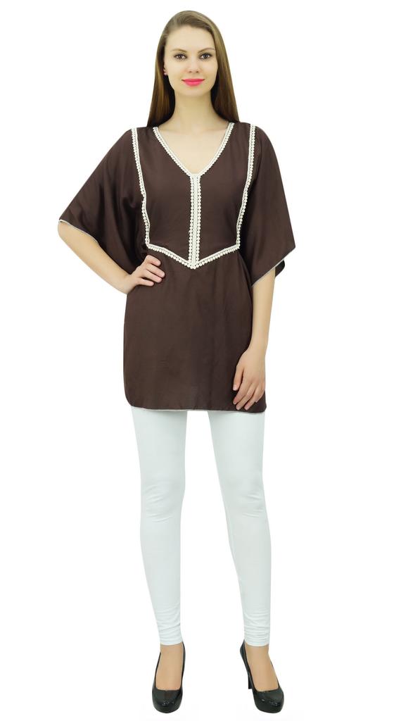 Bimba Женский летний топ в этническом стиле, хлопковая блузка-туника в стиле кафтан с