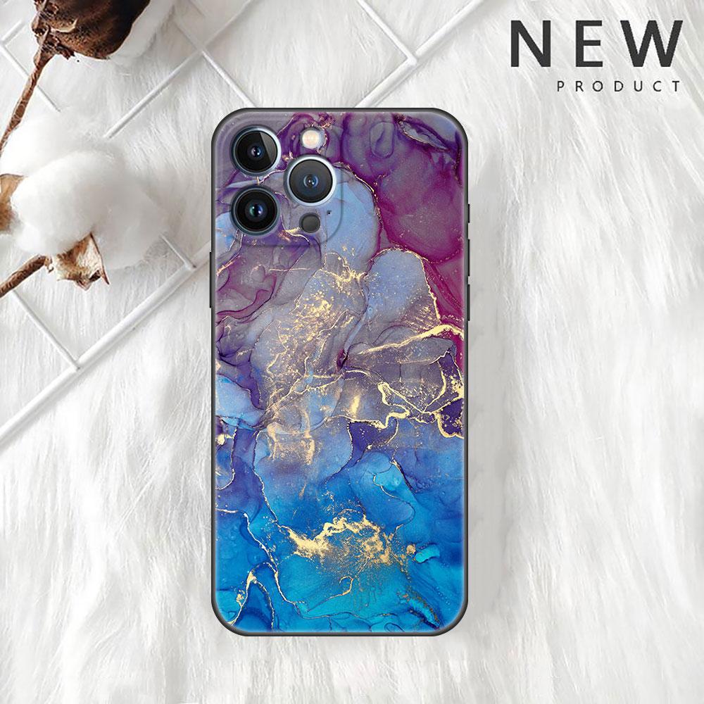 Чехол для Apple iPhone 11 13 12 14 Pro 7 Plus XR X XS Max 6 6S 13Pro SE 2022, черный силиконовый чехол для телефона, роскошный чехол с мраморным узором