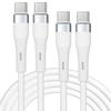 Lot-2 Câble USB-C vers USB-C Charge Rapide 60W pour Samsung Xiaomi Redmi iPhone 15 16 - 1M Blanc