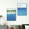 Абстрактное летнее плавание, прыжки, серфинг, морской пейзаж, постеры, холст, картина, минималистичная настенная картина, принт, гостиная, домашний декор