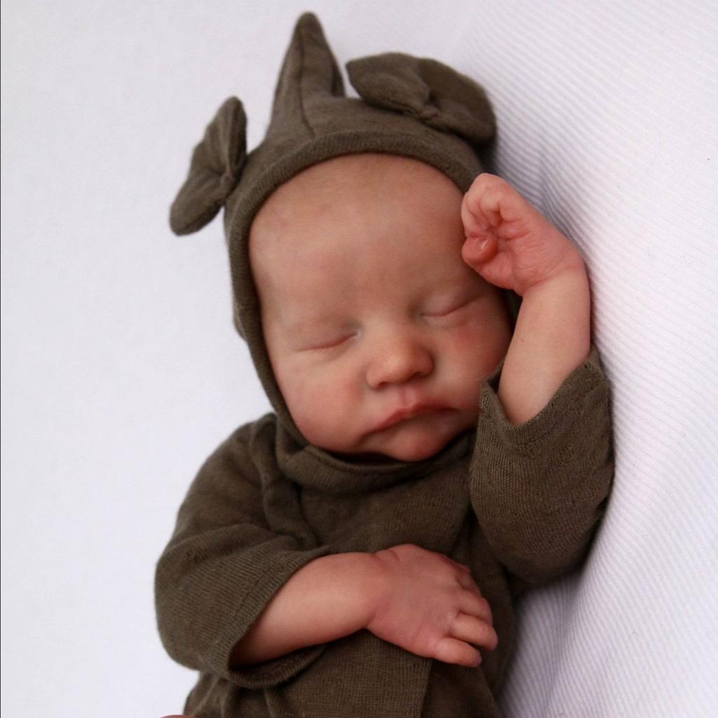 BZDOLL 48см 19дюймовая Кукла Реборн Спящая с 3D-расписанной кожей, Расписанная вручную, Мягкий винил Новорожденная девочка Художественная игрушка Рождественский Хэллоуин Подарок на день рождения