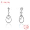 Линдон стерлингового серебра 925 пробы синтетический жемчуг серьги серьги-капли для женщин подарки на свадьбу