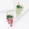 Fashion Creative Enamel Grape Brooch, Simple Diamond Fruit Pin Women'S Clothing Jewelry Corsage