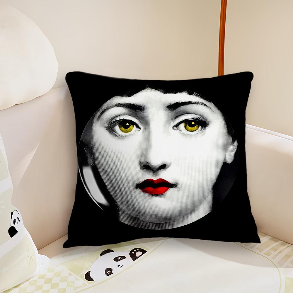 Funny woman face cushion cover Pillow Case Plush Fabric Soft Double Sided Print Sofa Cushion Cover Throw Pillow Covers