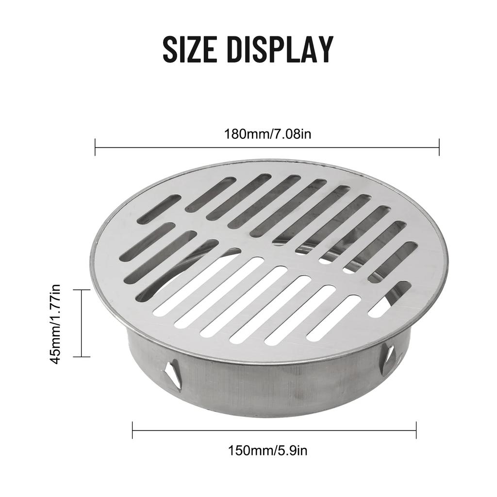 50-200 мм слив для пола, балконный слив для пола, нержавеющая сталь, большой объемный слив, наружный кровельный антиблокировочный фильтр для пола