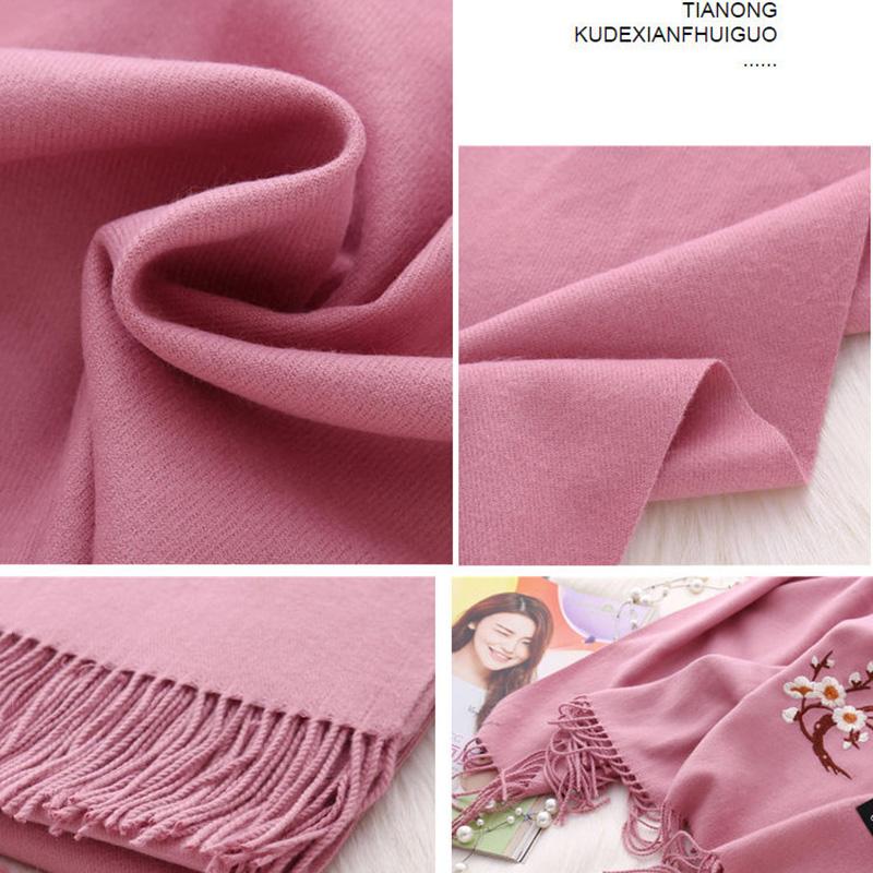 Hand-embroidered Scarf Women Increase All-match Keep Warm Long Shawl Outer Cape Soft Fabric Spring Autumn