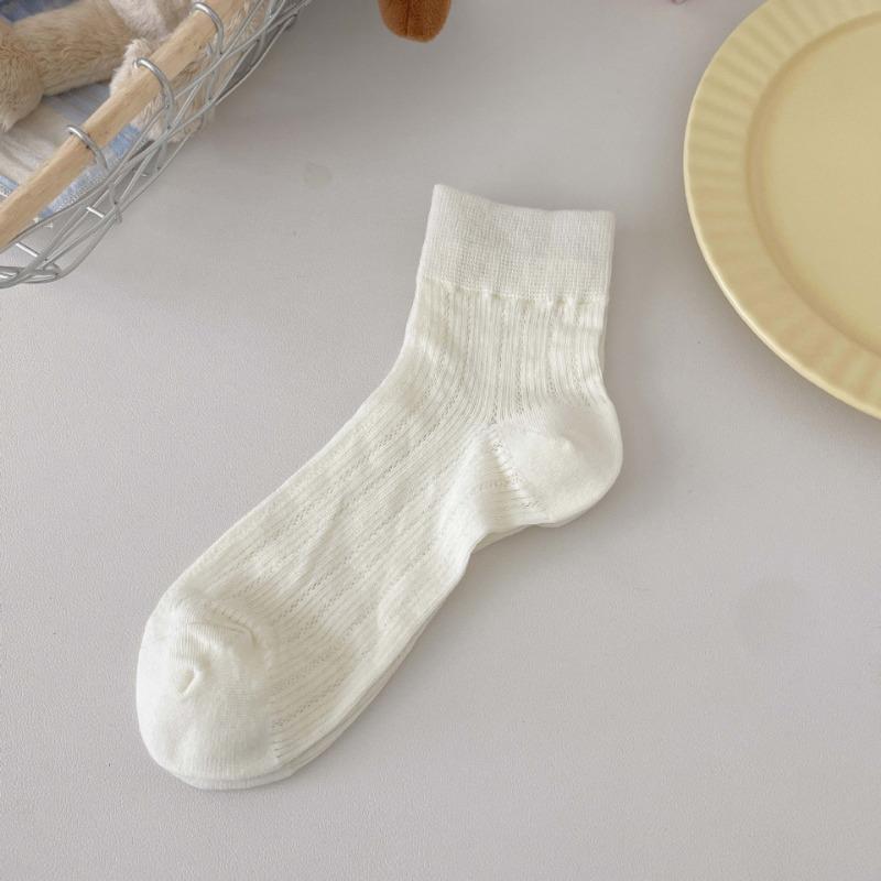 Women's Hollowed-out Thin Short Socks Summer Ballet-style Boneless Mid-calf Socks Breathable Solid Color Mesh Socks for Women