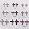 10Pcs Retro Cross Nail Charm Alloy Rhinestones Cross Charms Punk Gothic Nail Art Supplies for Acrylic Nail