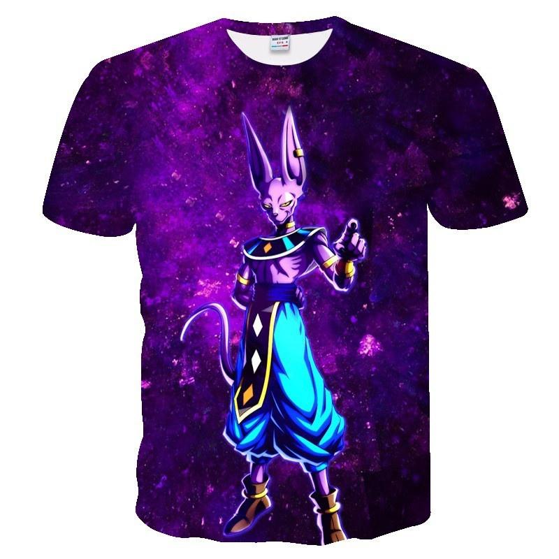 Мужская модная футболка с коротким рукавом с принтом Beerus Футболка Dragon Ball