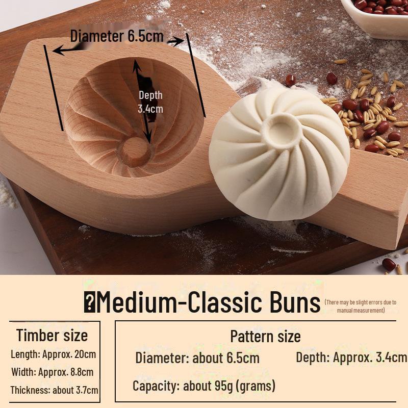Handmade Steamed Bun Mold Set: Large, Medium & Small Sizes for Pastry, Bean Paste, and Veggie Buns