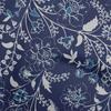 Cotton Flex Dark Blue Fabric Jacobean Floral Fabric For Sewing Printed Craft Fabric By The Yard 40 Inch