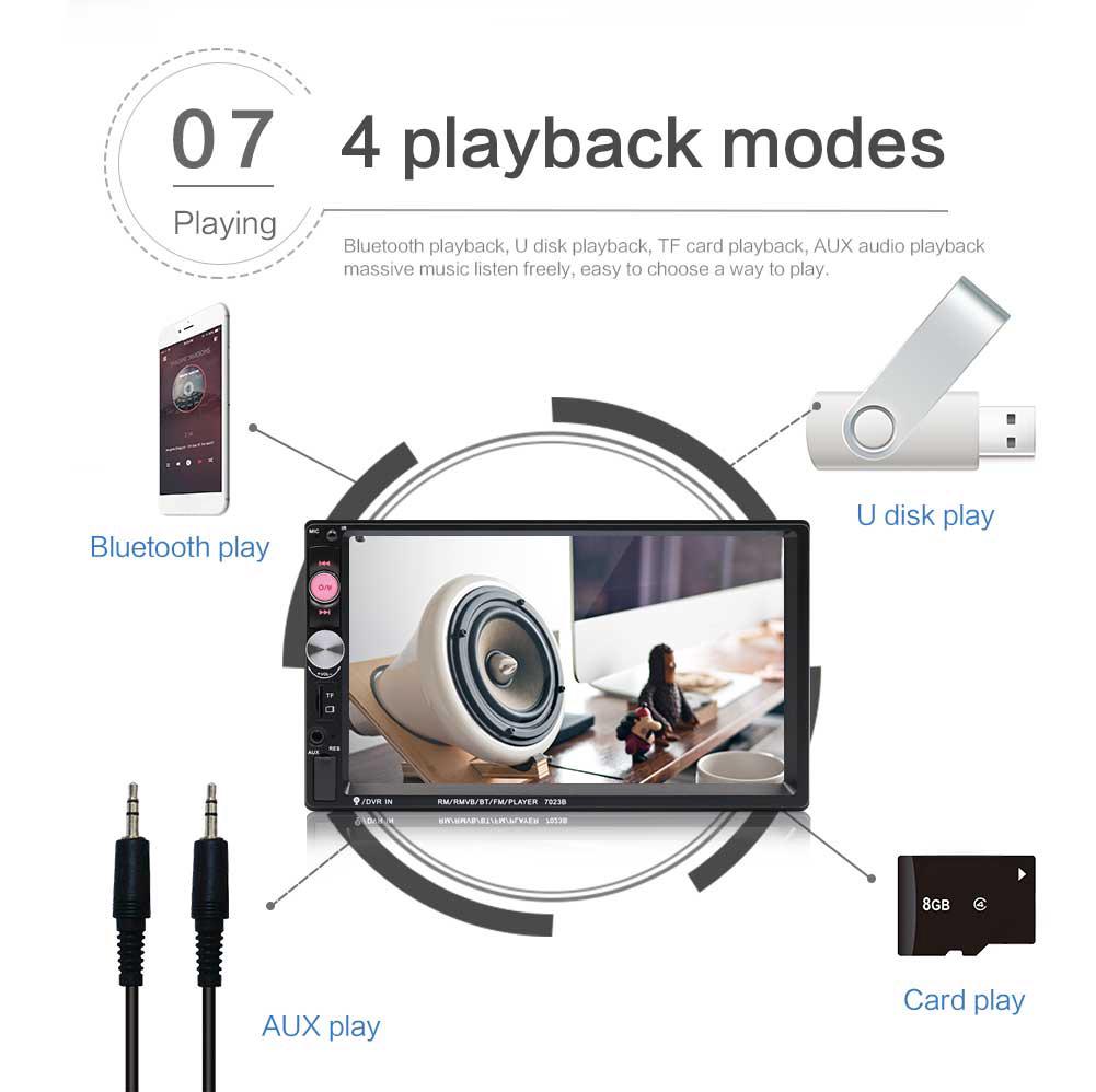 7023B 7-дюймовый Bluetooth-радио, аудио, 2Din, автомобильный видеоMP5-плеер с камерой заднего вида Электронное Королевство