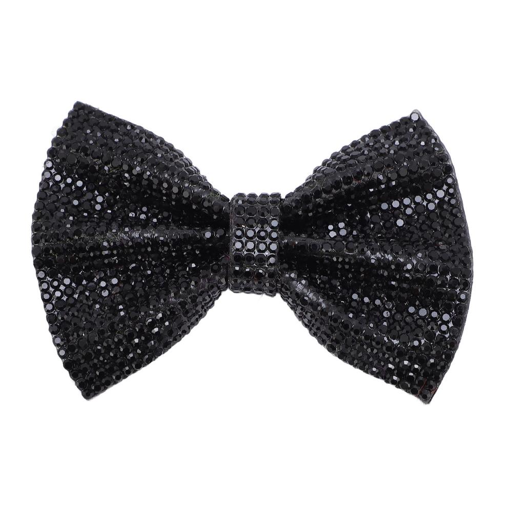 Rhinestone Bow Iron Patch Delicate Retro Bow Decor for Clothing Bag Jacket Shoes Black