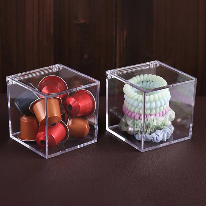 Прозрачный акриловый ящик для хранения, квадратная витрина, коробка для подарков, органайзер для поделок, витрина, контейнер для хранения сладостей и еды