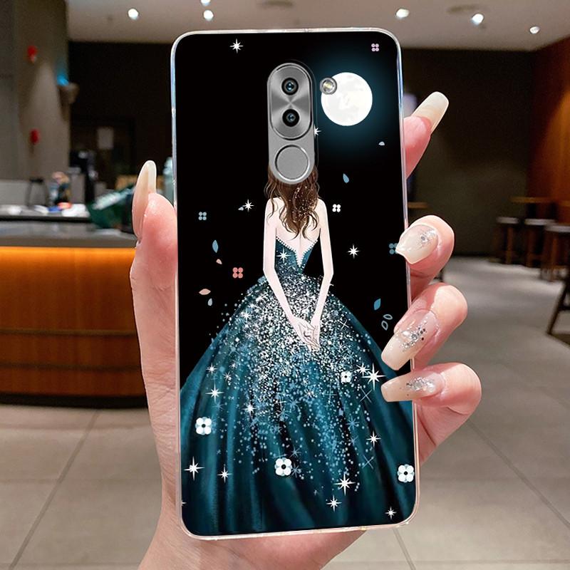 Чехол для телефона Huawei GR5 2017 / Mate 9 Lite / Honor 6X Capa Бабочка Бант Защитный Корпус Прозрачный Мягкий Силикон TPU Чехол